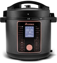 Cooker 2 in 1, Çok Amaçlı Basınçlı Pişirici Akıllı Elektrikli Düdüklü Tencere ve Airfryer, 6 Litre, Mat Siyah