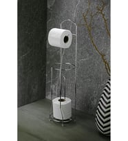 Haus Ayaklı Wc Kağıtlı Yedek Kağıt Hazneli Tuvalet Kağıtlığı Yuvarlak Krom