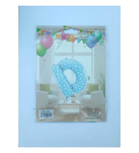 D Harf Mavi Yıldız Desenli Folyo Balon 26" inç 65 cm parti, doğum