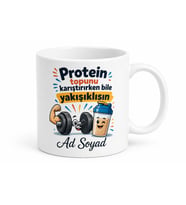 Kas Yapan Erkek Arkadaşa Protein Tozu Esprili Kupa Bardak Hediye