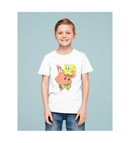 Süngerbob Ve Patrick Baskılı Unisex Çizgi Film Çocuk Tişört (1-12 Yaş)