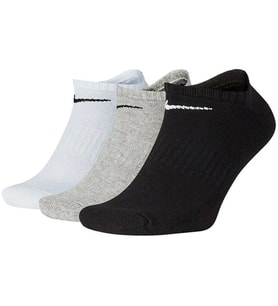 Nike Everyday Dri Fit No Show Cotton Cushioned Unisex Sock 3 lü Soket Çorap Beyaz Gir Siyah