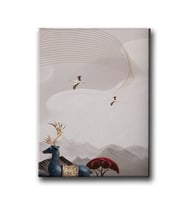 Leylekli Geyikli Canvas Tablo MİND444