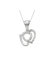 Gümüş Çift Kalpli Kadın Kolye CSR2180340
