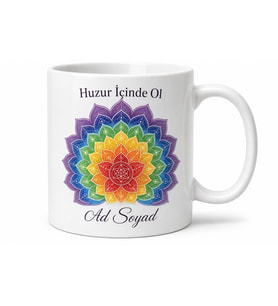 Çakra Dengeleyici Lotus Çiçeği Mandala Desenli Kupa Bardak Hediye