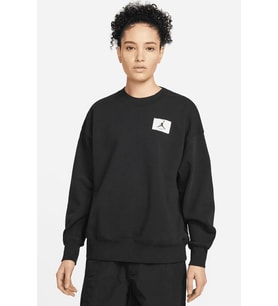 Nike Jordan Jumpman Essen Fleece Crew Oversize Kadın Geniş Kalıp Pamuk Sweatshirt Siyah