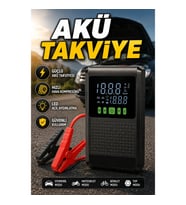 Araç Akü Takviye Cihazı ve Kablosuz Dijital Hava Kompresörü Powerbank Özellikli