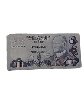 Kağıt bin lira koleksiyon para