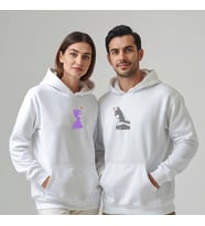 Sevgililer Günü Özel Kombin, 2 Ürün Kapüşonlu Hoodie Sweatshirt (Beyaz)