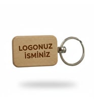 Kişiye Özel Mini Dikgörtgen Ahşap Anahtarlık – Logo ve İsim Yazılı Lazer Gravür Anahtarlık – Kurumsal Promosyon & Özel Tasarım