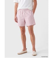 LCW SWIMWEAR Pembe Kısa Boy Beli Lastikli Çizgili Erkek Deniz Şortu