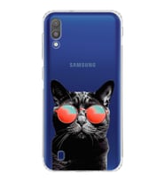 PrintiFy Samsung Galaxy M10 ile Uyumlu Kedi 3 Kamera Korumalı Şeffaf Kılıf