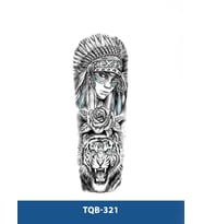 TQB-321 KIZILDERİLİ KADIN VE KAPLAN DESEN GEÇİCİ KOL DÖVMESİ-TATTO