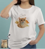 BK Gift Kişiye Özel Evcil Hayvan Tasarımlı Kadın Beyaz Tişört-6, Sevgiliye Hediye, Arkadaşa Hediye, Trend T-Shirt