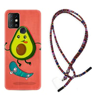INFINIX Hot 8 9 10 11S Hot 10 Play 10T Kılıf Boyun Asklı Rasta Silikon Avokado Skate 1741