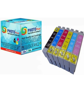 Photo print® For Lexmark Photo Px720Wd Muadil Kartuş Dolum Mürekkebi Siyah Dye Bazlı Mürekkep T0801-T0802-T0803-T0804-T0805-T0806 (Çok Renkli)