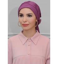 Gül Kurusu Pratik Hazır Geçmeli Tesettür Bone Sandy Kumaş İncili Pileli Nervürlü Güllü 1805_18
