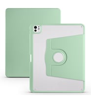 Apple iPad Pro 11inç M4/M5 Kılıf Termik Kalem Bölmeli Dönebilen Standlı Case 202 (Açık Yeşil)