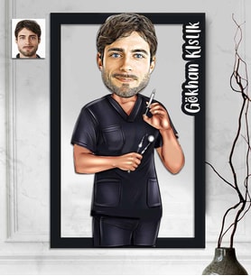Kişiye Özel 3D  Ahşap Tablo Dişci Doktor Erkek 30x40 -4
