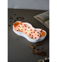Büyük Boy Doğal Soya Wax Dekoratif Hediyelik Kokulu Ahşap Fitilli Beton Mum