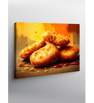 Kanvas Tablo Kızarmış Nugget Tabağı