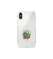iPhone XS ile uyumlu Splash arı tasarımlı şeffaf silikon kılıf