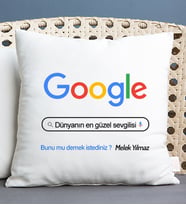 Kişiye Özel Google Tasarım Esprili Kare Yastık