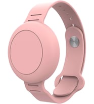 Lexroo Buff TagSafe Çocuk Bileklik Silikon AirTag Uyumlu Kılıf Saat Hafif Su Geçirmez (Pembe)