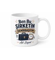 Ben Bu Şirketin Demirbaşıyım Kıdem Kupası Özel Tasarım Hediye Kupa Bardak