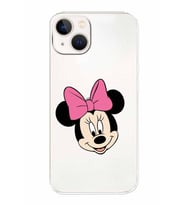 Apple iPhone 13 Mini Uyumlu Kamera Korumalı Tıpalı Kapak Minnie Mouse TasarımlıŞeffaf Kılıf