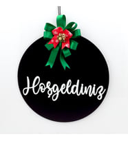 Lora Davet Ahşap Kapı süsü Hoşgeldiniz (1 Adet) Siyah - 54228