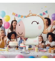 51x54 cm Retro Unicorn Karamel Pembe Folyo Balon - Doğum Günü Parti Dekorasyon Balonu