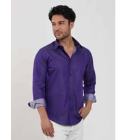 Mor Erkek Slim Fit Düz Düğmeli Yaka Uzun Kol Gömlek - 102519