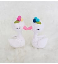 Sevimli Kuğular Amigurumi Organik Oyuncak