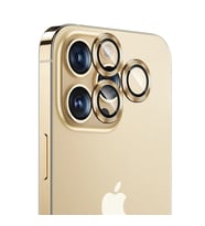 iPhone 14 Pro / 14 Pro Max Uyumlu Gerçek Safir Lens Koruyucu Görüntü Kalitesini Bozmayan Netlik (Altın)