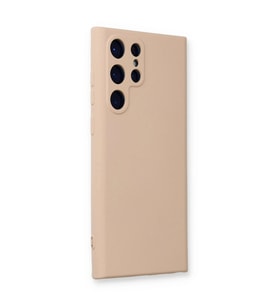 Galaxy S22 Ultra Kılıf Nano İçi Kadife  - Pudra