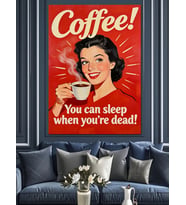 Coffee Before Talkie Retro Kadın Dekoratif Kanvas - Mdf Ahşap Tablo