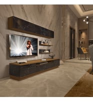 Decoraktiv Trendstyle 5S Mdf Tv Ünitesi Tv Sehpası - Pera Siyah Mermer (Pera-Siyah Mermer)