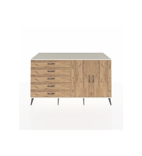 Kronos Konsol 2 Raflı 5 Çekmeceli 2 Kapaklı 176x59x99 Aytaşı-Çam