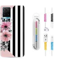Vivo Y11S Y21S Y20 Y20S Y70 Kılıf Kablo Koruma Spiral Silikon Flowers 4 1390
