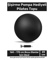 i Dayanıklı Mini Gymball 20cm Siyah Pilates Topu Şişirme Pompa