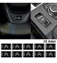 Citroen Logo Direksiyon Jant Vites Torpido Damla Etiket Silikon Oto Sticker 10 Adet ( 18 x 11 mm Ölçü)