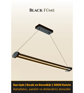 Mira Füme Lineer LED Sarkıt Avize – Kumandalı Dim Edilebilir – Aşağı Işık