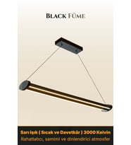 Mira Füme Lineer LED Sarkıt Avize – Kumandalı Dim Edilebilir – Aşağı Işık