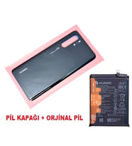Tkgz - P30 PRO Arka Kapak Batarya Pil Kapağı + PİL (CAM) SİYAH