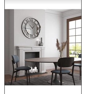 Dekoratif Büyük Boy Pleksiglass Gümüş Duvar Saati 70x70 cm (Özel Kutulu)