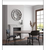 Dekoratif Büyük Boy Pleksiglass Gümüş Duvar Saati 70x70 cm (Özel Kutulu)