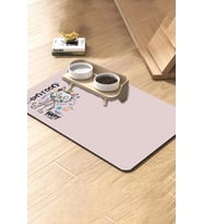 MAtGo Pati Kedi Köpek Beslenme Matı 50x70cm Cool Cat Su Geçirmez Kaymaz Mama Kabı Altlığı Paspas