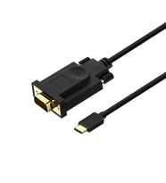 Bir Ucu Type-C Bir Ucu VGA Dönüştürücü Kablo Yüksek Hızlı Veri Aktarım(Altın Kaplamalı+1080p+3Metre) (Siyah)