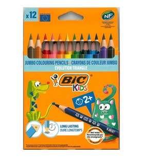 BİC KİDS ÜÇGEN JUMBO EVOLUTION KURU BOYA KALEMİ 12'Lİ (RENK)
